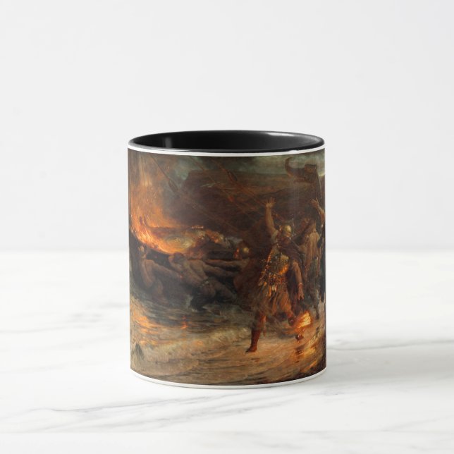 Funeral of a Viking (by Frank Dicksee) Mug (Center)