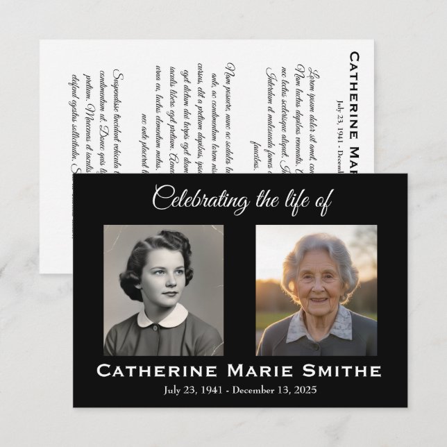 Funeral or Memorial Double Image (Front/Back)