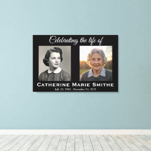 Funeral or Memorial Double Image Canvas Print