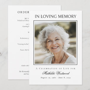 Funeral Order Of Service Celebration Of Life Photo Program