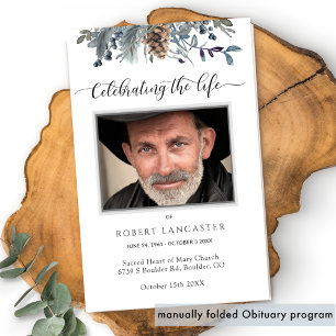 Funeral Order of Service, Elegant Memorial Program