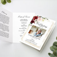 Funeral Order of Service & Floral Memorial Program