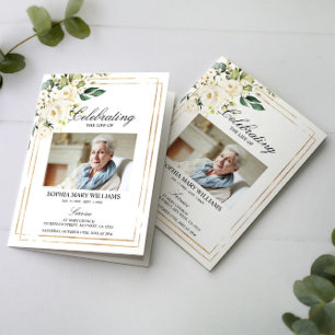 Funeral Order of Service Floral Memorial Program