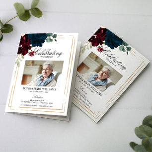 Funeral Order of Service   Floral Memorial Program