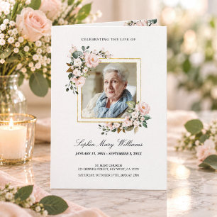 Funeral Order of Service Floral Memorial Program