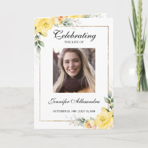 Funeral Order of Service Greenery Memorial Program
