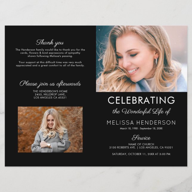 Funeral Order Of Service | Memorial Program (Front)