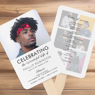Funeral Order Of Service Memorial Program Hand Fan