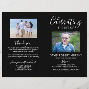 Funeral Order of Service Photo Memorial Program