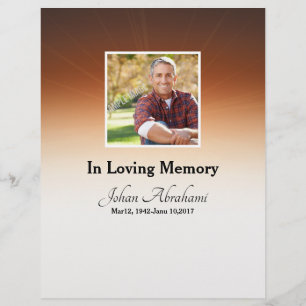 Funeral order of service Program card