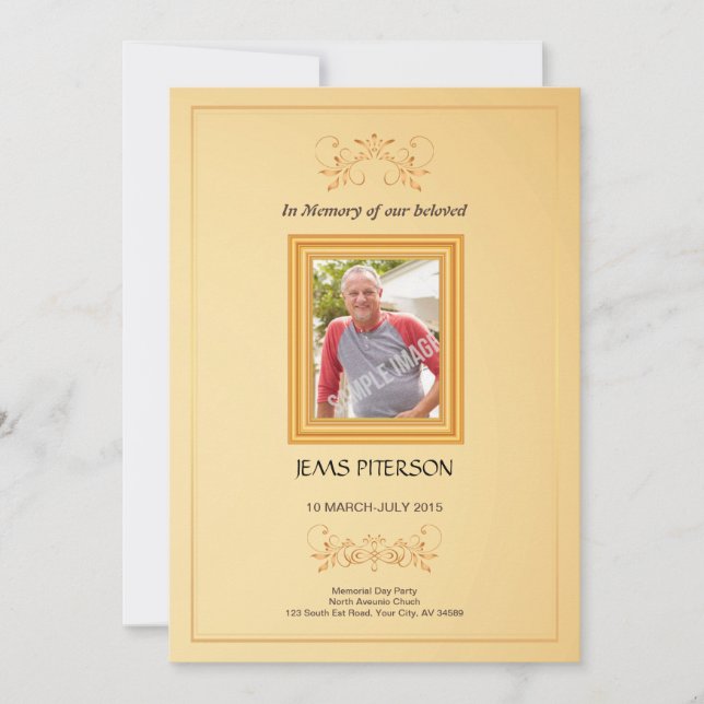 Funeral order of service Program card (Front)