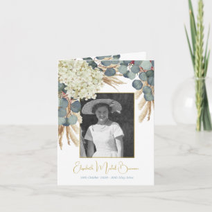 Funeral Photo Floral Elegant Eucalyptus Foliage  Invitation