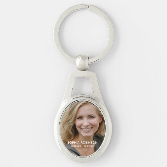 Funeral Photo Memorial Keepsake Keychain (Front)