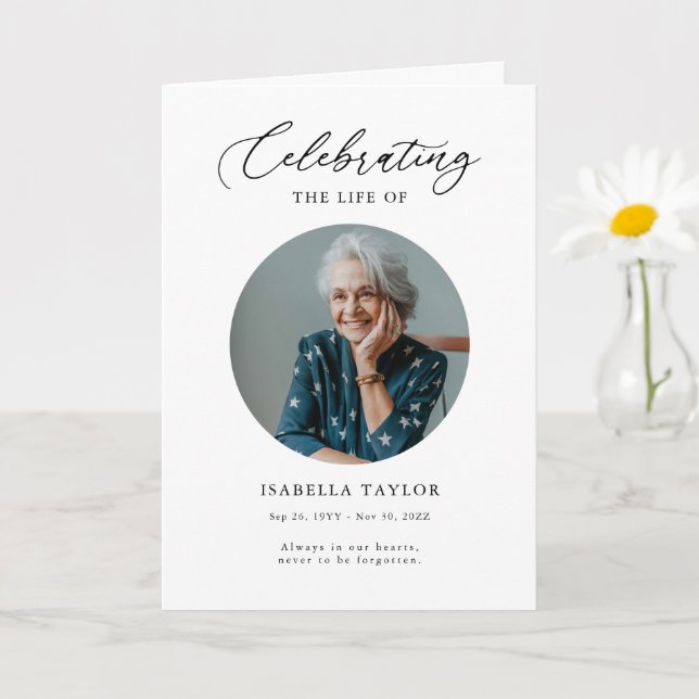 Funeral Photo Memorial Order of Service Program (Small Plant)