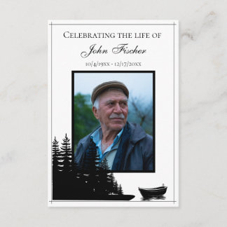 Funeral Photo Prayer Card Black White Bible Verse