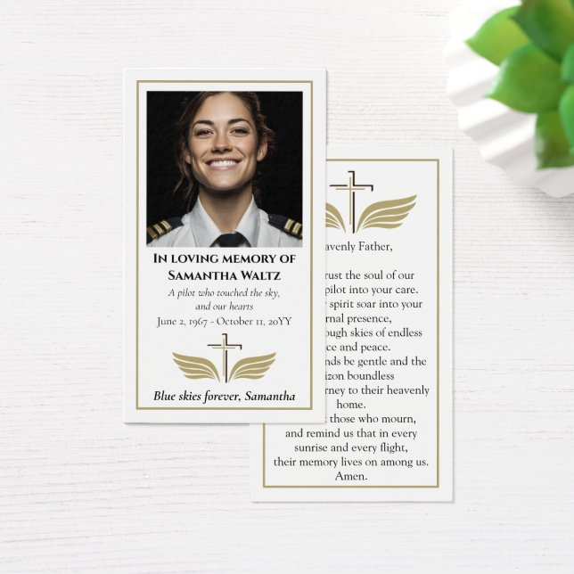 Funeral Photo Prayer for Pilot Modern Aviation (Bureau)