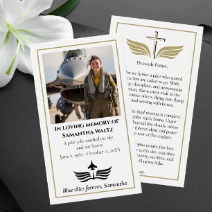 Funeral Photo Prayer for Pilot Modern Aviation