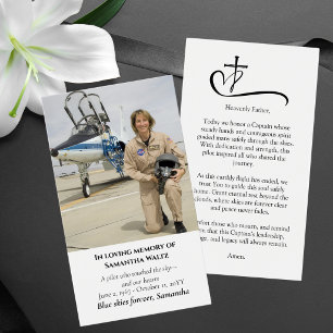 Funeral Photo Prayer for Pilot Modern Aviation