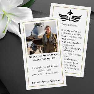Funeral Photo Prayer for Pilot Modern Aviation