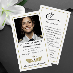 Funeral Photo Prayer for Pilot Modern Aviation