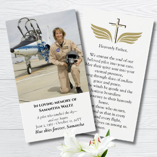 Funeral Photo Prayer for Pilot Modern Aviation