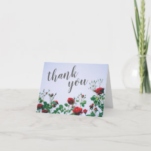 Funeral Photo Thank You Sympathy Red Roses Card