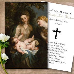 Funeral Prayer Card Madonna & Child & St Catherine