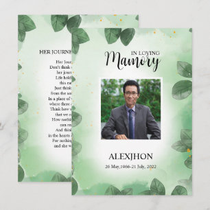 Funeral Prayer Card Template