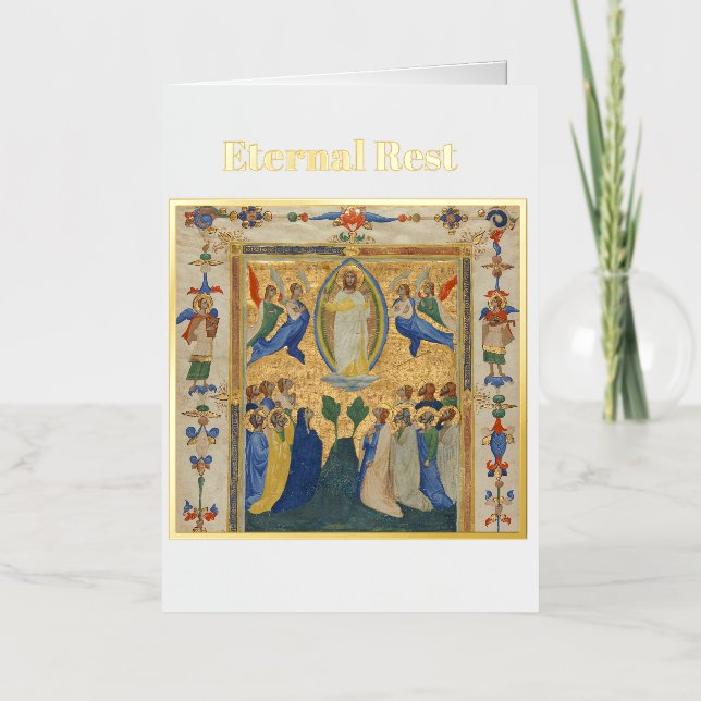 Funeral prayer memorial  foil greeting card (Front)