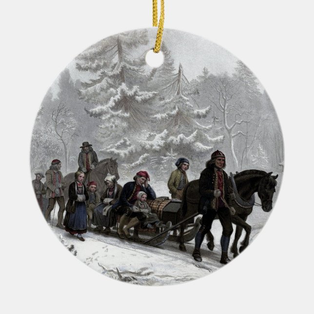 Funeral Procession Ceramic Ornament (Front)