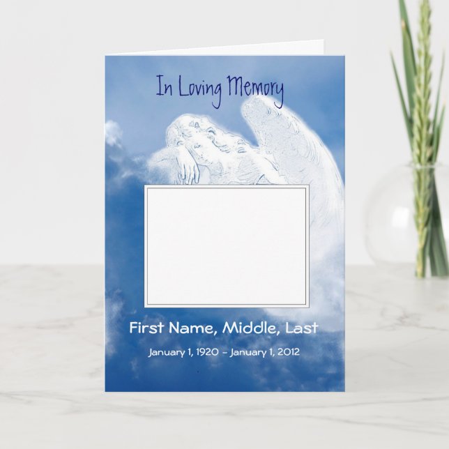 Funeral Program Angel, Scripture, Christian (Front)