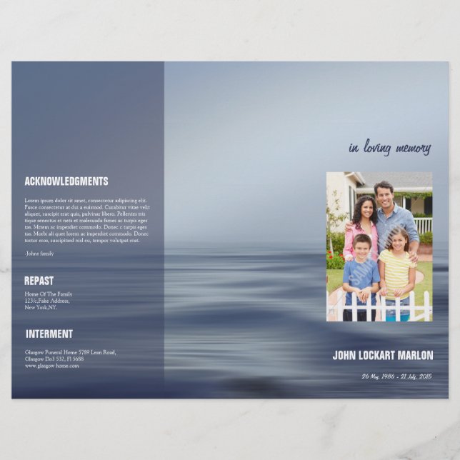 Funeral Program Brochure (Front)