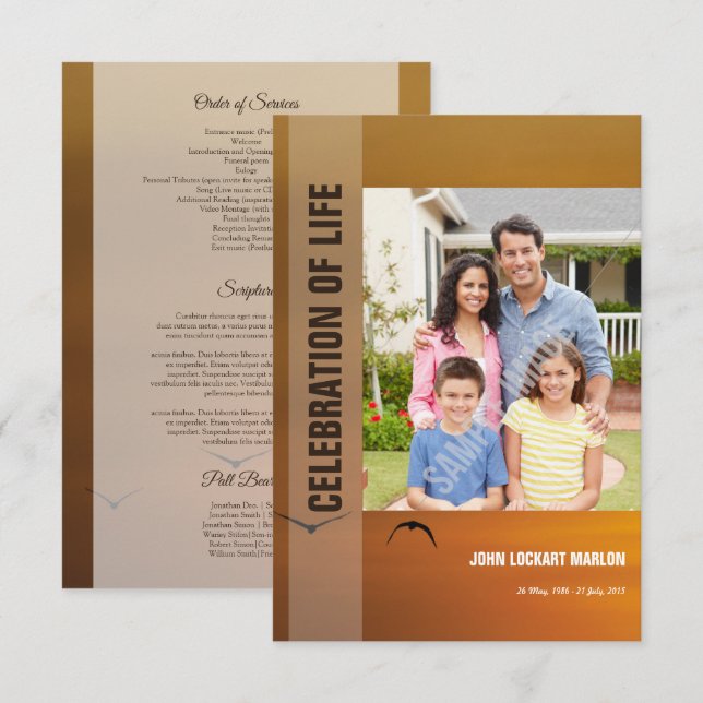 Funeral Program Card (Front/Back)