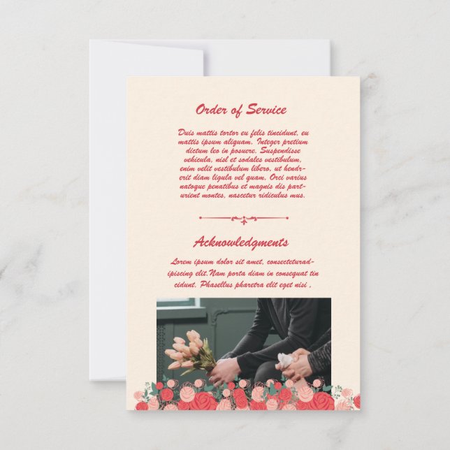 Funeral Program Card Template (Back)