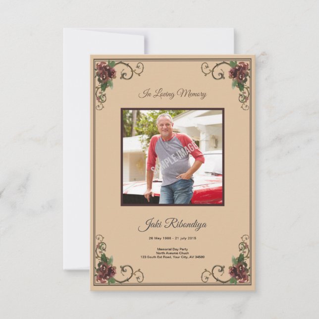 Funeral Program Card Template (Front)