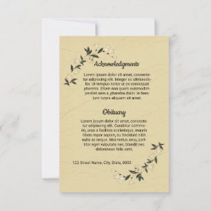 Funeral Program Card Templte