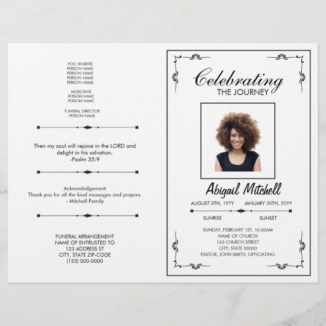 Funeral Program | Celebrating The Journey | FP0002 Flyer (Front)