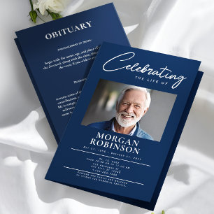 Funeral Program Celebration of Life – Navy Blue Flyer