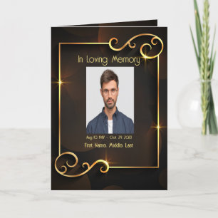 Funeral Program Classic Elegant Gold Black 