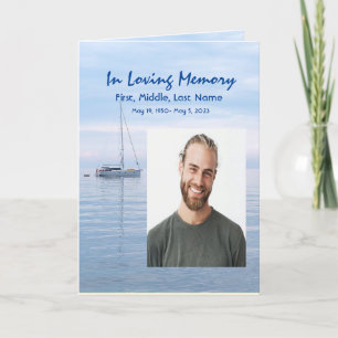 Funeral Program Custom Sailing Sailboat Sailor