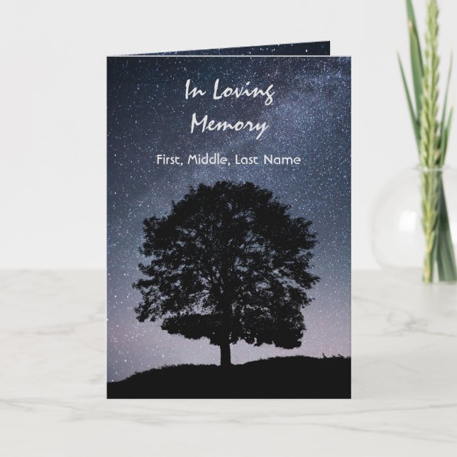 Funeral Program Custom Stars Night Trees  (Front)