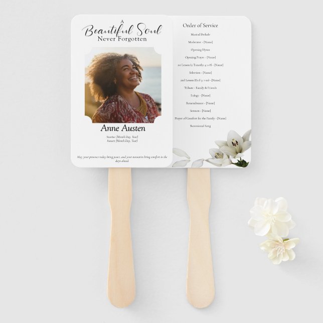 Funeral Program Fan – Memorial Keepsake (Front and Back)