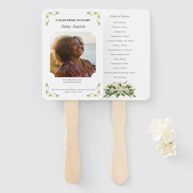 Funeral Program Fan – Memorial Keepsake (Front and Back)