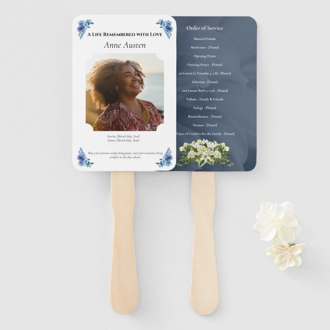 Funeral Program Fan – Memorial Keepsake (Front and Back)