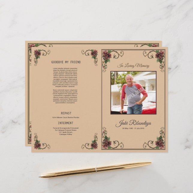 Funeral Program Flyer Template (Front/Back In Situ)