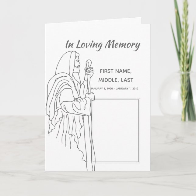 Funeral Program Jesus , Scripture, Christian (Front)