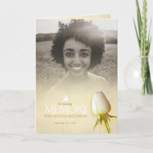 Funeral program order of service cream rose