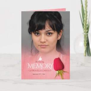 Funeral program order of service red rose