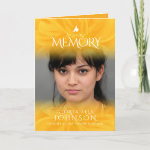 Funeral program order of service yellow rose photo