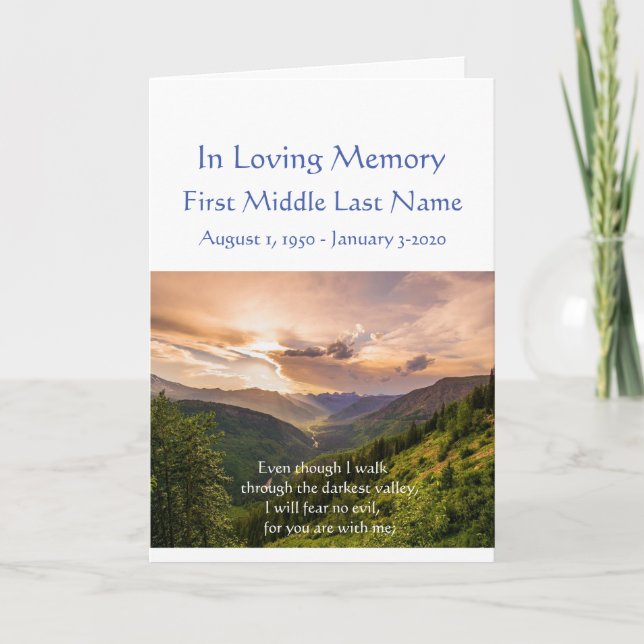 Funeral Program Psalm 23 Walk through Valley (Front)